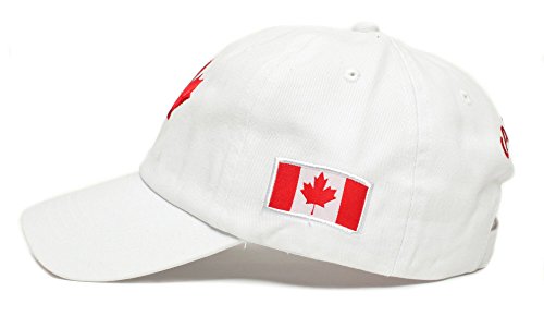Canada Canadian Flag Embroidered Dad Hat One-Size Unisex Adult (White/White)