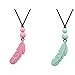 MEGODAY Designer Silicone Feather Pendant Necklace for Kids,Sensory Chew Jewelry for Boys & Girls - Chewelry for Autism ADHD - Oral Motor Chewing Biting Teething Needs Chewlery, Sensory Motor Aids