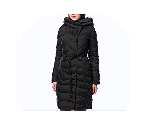 be-my-guest Winter Jacket Women Plus Size Long Warm Thicken Womens Winter Coat Hooded Down Jackets Parka,Black,M