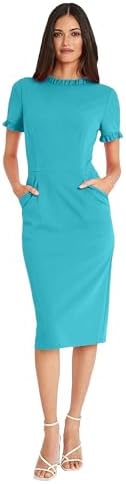 short sleeve necktie midi dress maggy london Maggy London Short Sleeve Necktie Midi Dress - Black