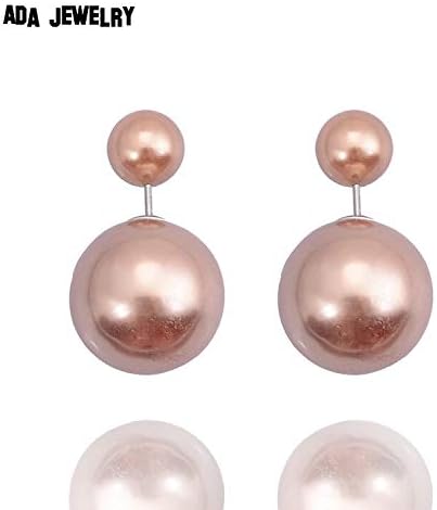PAPPET Pearl Stud Earrings 5 Pairs/lot 16mm Fashion Colorful Pearl Studs Earring Jewelry Candy Colors Ball Double Side Earrings For Women Shinning Jewelry Gifts For Girls