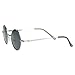 Small Retro-Vintage Style Lennon Inspired Round Metal Circle Sunglasses (Silver)