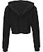 Moxeay Crop Top Hoodie for Women Long Sleeve Crop Top Sweatshirt Pullover Hooded Sweatshirt(M, Black)