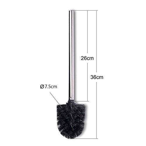 REFURBISHHOUSE A Pack of 5 Spare Toilet Brush Heads Can Be Replaced with Black Compatible Cartridges Black Brush Head Handle Stainless Steel Toilet Brush Replacement Toilet Brush Toilet Brush