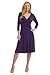Rekucci Women's Slimming 3/4 Sleeve Fit-and-Flare Crossover Tummy Control Dress