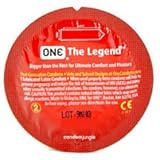 One The Legend with Silver Lunamax Pocket Case, Large Sized Lubricated Latex Condoms-24 Count
