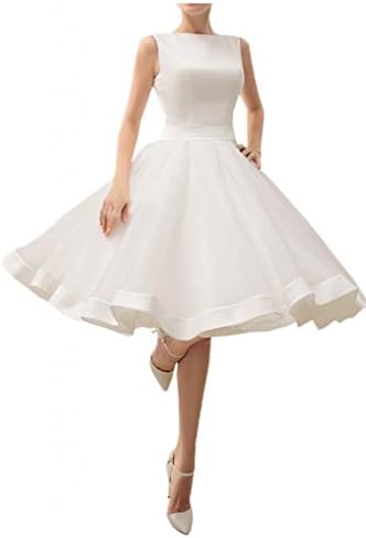 Angel Bride Ivory Short A-Line Prom Dress Beach Wedding Dresses Bateau - US Size 12