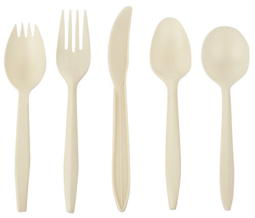 Brheez Eco Friendly Disposable KNIVES - 6 inch - Made From Plant Based Cornstarch - Medium Weight - Excellent Alternative to Plastic - 250 6" Ivory Knives