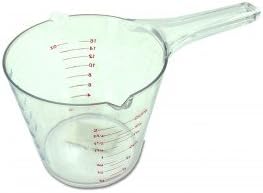 Portion Perfect Multipurpose Double Spout Measuring Cup, Features a Durable Plastic Cup with a Long Handle and Two Spouts. Easy Pouring and Measures in Cups, Ounces and Milliliters.