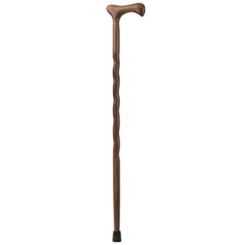 BrazosHandcrafted Wood Walking Cane, Twisted Walnut, Traditional Style Handle, for Men & Women, Made in the USA, 37"