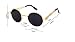 GAMT Retro Metal Hipster Steampunk Round Style Coating Mirrored Sunglasses