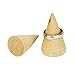 Buorsa 6 Pcs Mini Small Natural Wood Cone Ring Display Stand Organizer Holder,3 Different Size
