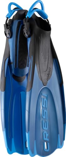 CRESSI Maui Fins Blue/Azure S/M - Adjustable Long Fins for Swimming and Snorkelling, S/M (4/7 UK - 38/41 EU), Adult Unisex