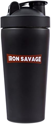 Iron Savage Stainless Steel Shaker Bottle, Single Walled Odor Resistant Stainless Steel, Leak Proof Lid, Great for Mixing Supplements