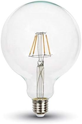 Lampadina Globo Led Trasparente E27 12 5w 230v 125mm Filamento 4000k Luce Fredda Amazon It Casa E Cucina