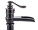 HOROW Oil Rubbed Bronze Bathroom Vessel Sink Faucet Waterfall Singe Handle One Hole Basin Mixer Tap Tall Body