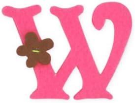 Pink Felt Alphabet Letters iron on, 25mm motif, Girl Letter W