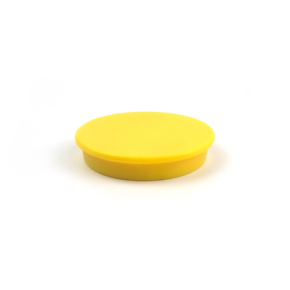 Set of 5 Round Block Magnets 40 mm x 8 mm Yellow