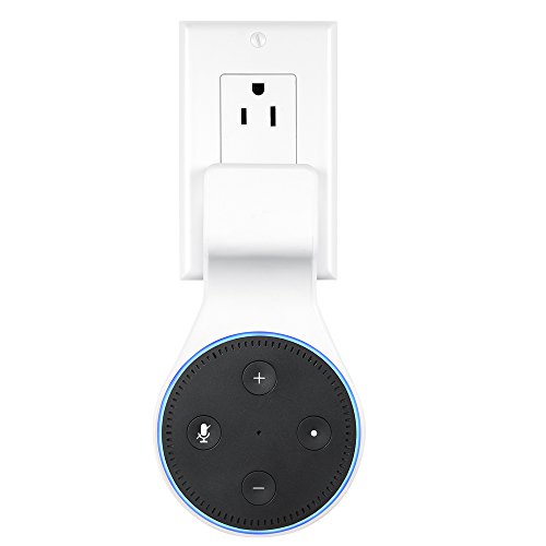 Click Here to See More Images SKYREAT Echo Dot Outlet Wall Mount Holder with Short Cable ,No Cords Mess Echo Dot Accessories Mount Hanger Stand for Alexa Echo Dot 2nd Generation Puls in Bedroom, Bathroom, Kitchen