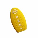 Autos hop Silicone Replacement Protective Fob Skin Key Cover Chains Bag Holder Key Jacket for Nissan Maxima Nissan Altima Nissan Gt-r Nissan Sentra Nissan Murano 4 Buttons (yellow2)