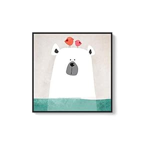 Framed Canvas Wall Art for Living Room, Bedroom Cute Animal Theme Canvas Prints for Home Decoration Ready to Hang - 16x16 inches