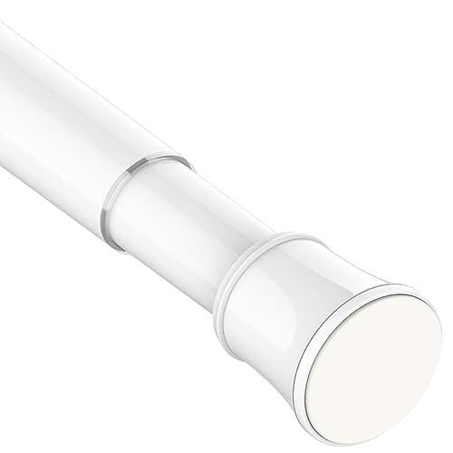 Venwemong Curtain Rail No Drilling Adjustable Telescopic Rod Curtain Rod Durable Clamping Rod for Extending by Turning Adjustable for Your Curtains, Divider and Balcony White 85-160 cm