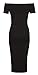 Forever Womens Cap Sleeves Plain Off Shoulder Stretchy Midi Dress