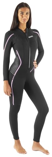 SEAC Invidia Lady, 3 mm neoprene, Ultrastretch, one-piece wetsuit with front zip for diving, snorkeling and freediving, black, S