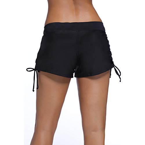 CHAELAKES Womens Swimsuits Shorts Ladies Casual Tankini Swim Briefs Plus Size Bottom Boardshort Bandage Pants Black