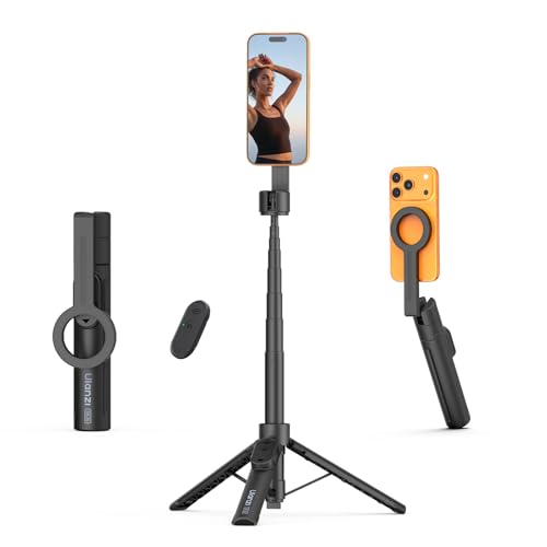 ULANZI SK26 Magnetic Phone Tripod, 44.5'' Selfie Stick for Magsafe w Remote, Portable Tripod for iPhone 17 Pro Extendable Cell Phone Stand Lightweight for Vlog Travel Recording Streaming Selfies