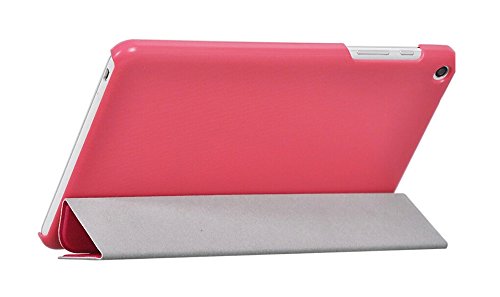 GOOQ Ultra Slim Folio Case Cover Stand For 8 inch HuaWei MediaPad T1-821w/T1-823L 8.0 Inch S8-701U/S8-701W Tablet (Rose-carmine)