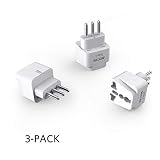 BESTEK Italyl Travel Plug Adapter, Grounded Universal Type L Plug Adapter Italy to US Adapter - Ultra Compact for Italy, Chile, Maldives, Uruguay and More, 3 Pack