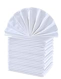Cieltown Cotton Cloth Dinner Napkins by 1 Dozen (White, 17