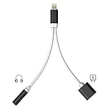 2 in 1 iphone 7 adapter, Premium Lightning Adapter and Charger (Black)