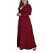 Women’s Plus Size Maxi Dress – Ladies Loose Long Sleeve Swing Dresses – V Neck Empire Waist Dressthumb 3