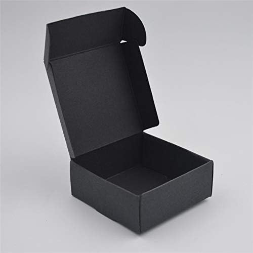 Ranggrgt 50Pcs 19 Sizes Black Paper Packaging Craft Box,White Kraft Gift Packing Paper Cardboard Box,Black Paper Soap Gift Package Box Black 13.3x6.8x1.8cm