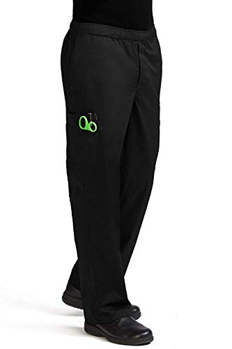 Med Couture Men's 'MC2' Cargo Pocket Scrub Pant, Black, Medium