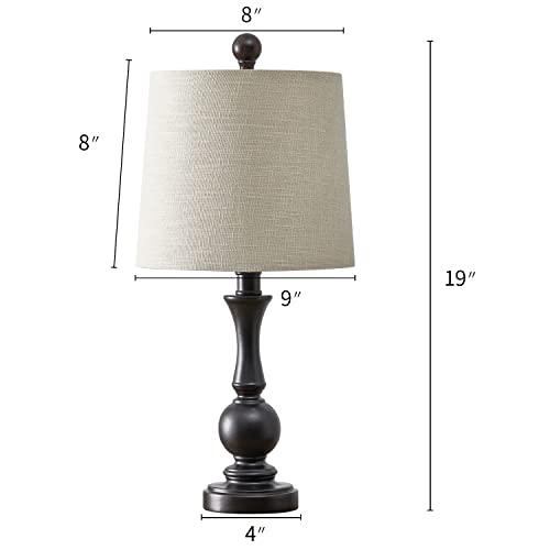 PoKat 19" Farmhouse Table Lamp Sets of 2 for Bedroom Living Room