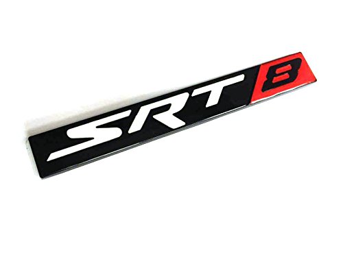 BENZEE B194-3 Black SRT 8 Emblem Decal Badge Sticker Dodge Caliber Magnum Charger Challenger Ram Viper Super Bee Drag Pak Tomahawk Chrysler Crossfire Firepower Nassau 300C Jeep Grand Cherokee SRT 4 6 8 10 ACR Hemi 392