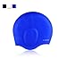 Kamor #2 Swim Cap for Medium, Long Hair - Earmuffs Silicone Swimming Cap with Ear Pockets/Pouches - Highly Elastic, Ear Protection, Non-allergenic, Fit Men / Women / Youth for Swimming, Water Aerobics