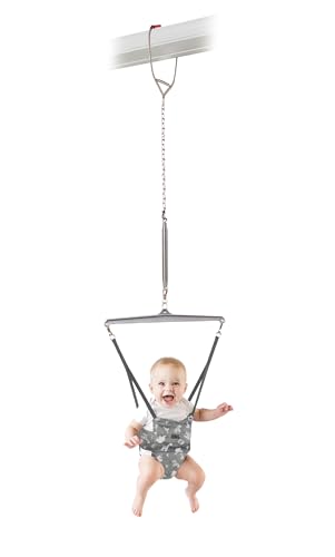 Jolly Jumper Iconic (Grey Safari), Doorway Baby Jumper, Indoor Exercise Saddle…