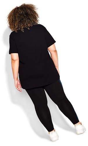 AVENUE PLUS SIZE LEGGING COLOURBLOCK, IN BLK/SAPPHIRE, SIZE, 20