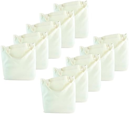 2Store24 Pack of 10 Cotton bag, short handles in natural 38x42cm