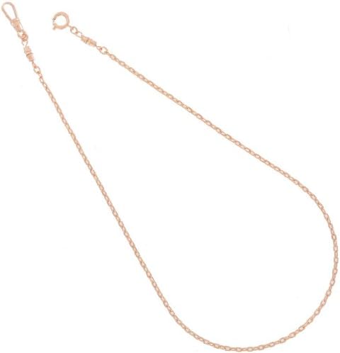 Pocket Watch Chain Dark Rose Gold Copper Tone Fob Thin Long 18" Ky and Co Made in USA