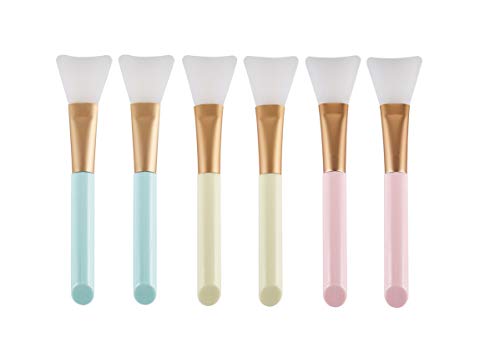 Silicone Face Mask Brushes, Facial Skin Care Makeup Tools and Body Butter Applicator Tools Pack of 6