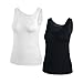 Camisoles for Women with Built-in Shelf Bras, Wide Straps Padded Bra Tank Top