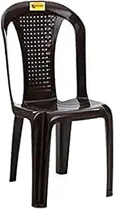 AADB International Plastic Arm Chair/Glossy Finish Chair for Outdoor Indoor Living Room/Strong & Sturdy Structure Plastic Chair/Outdoor & Indoor Plastic Chair (Brown)
