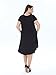 Clothink Women Black Short Sleeve Plus Size High Low Dress