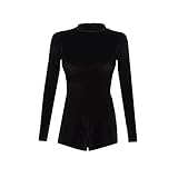 Ladies Rihanna Inspired Velvet Playsuit Womens Short Jumpsuit Top ((XS/S(UK (12-14) - US ( 8-10)), Black)