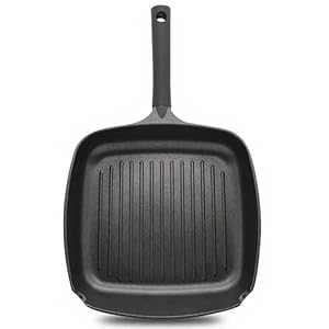 La Moustache pan, vierkant, met glazen deksel, 28 cm, geschikt voor alle kookplaten, inclusief inductie